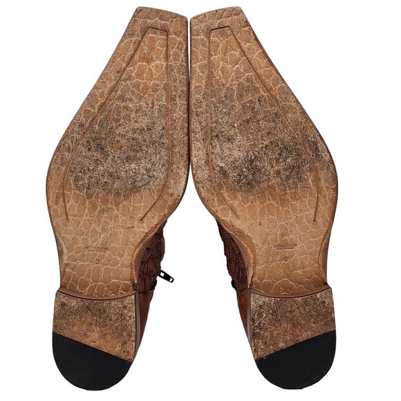 Exotic Fennix Italy Hornback Crocodile Ostrich Brown sz 9 Chelsea Dress Zip Boot - Picture 4 of 16